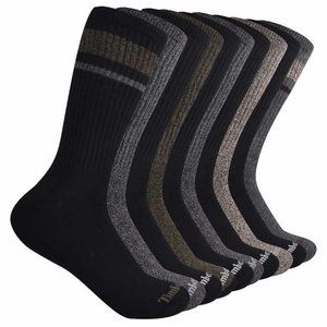 NWT 10 Pair Timberland Men's Cushioned Crew Sock, Black, Grey, Green, Brown